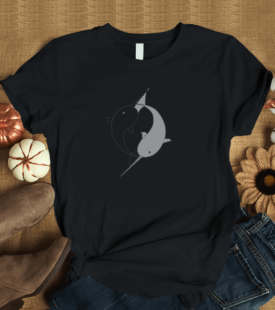 Yin Yang Awesome Narwhals T-Shirt