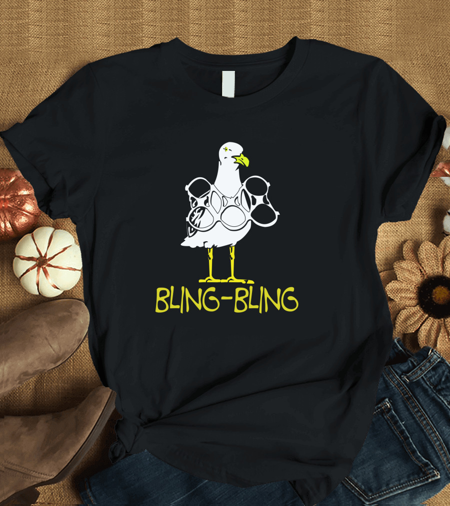 BLING-BLING Seagull with Six-Pack Rings T-Shirt