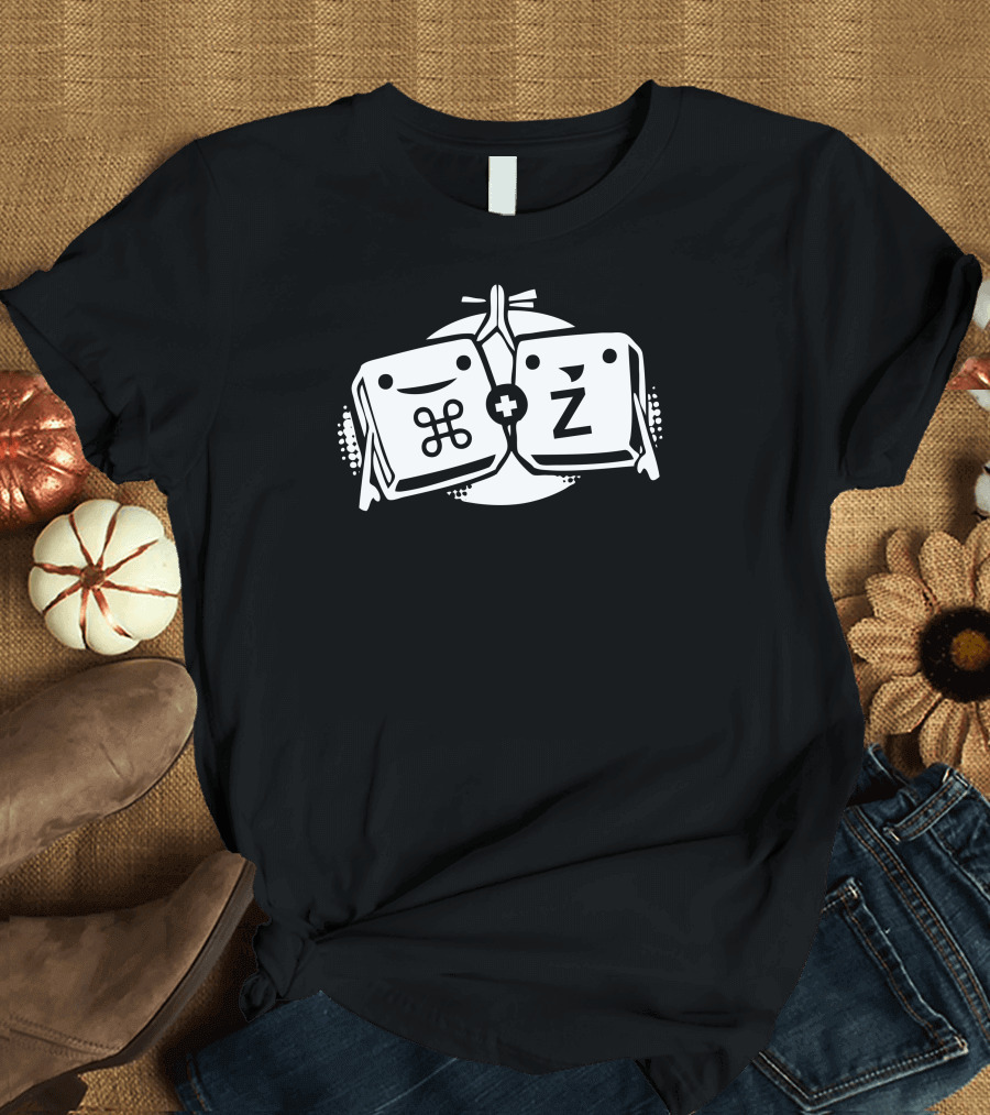 Command Z Keyboard Symbol and Smiling Icons T-Shirt