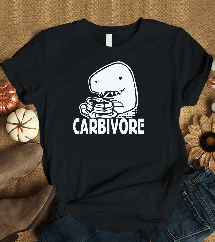 Dinosaur Carbivore Eating Pancakes T-Shirt