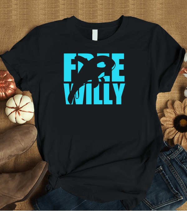 T-Shirt: Free Willy Orca Whale Silhouette Jumper T-Shirt Free Willy Orca Whale Silhouette Jumper T-Shirt