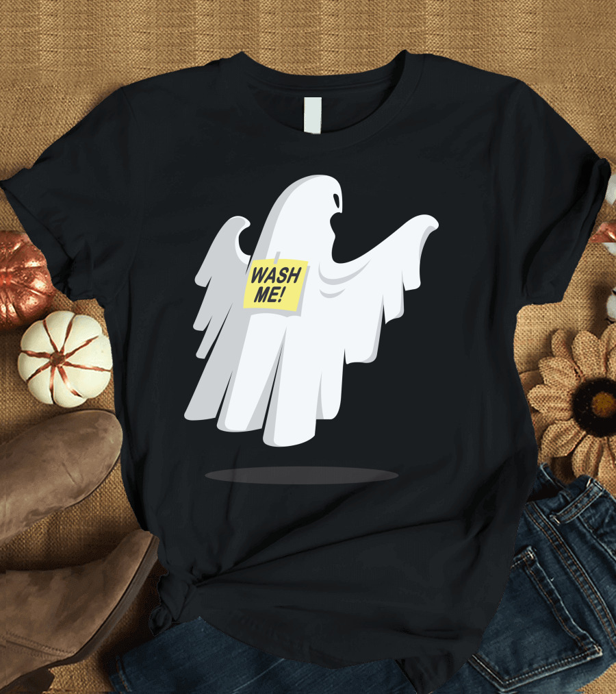 Ghostly Humor: Wash Me Floating Phantom T-Shirt