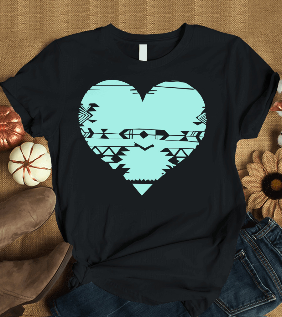 Heart Turquoise Tribal T-Shirt