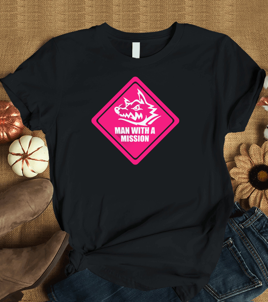 Man With A Mission Wolf Logo Pink Diamond T-Shirt