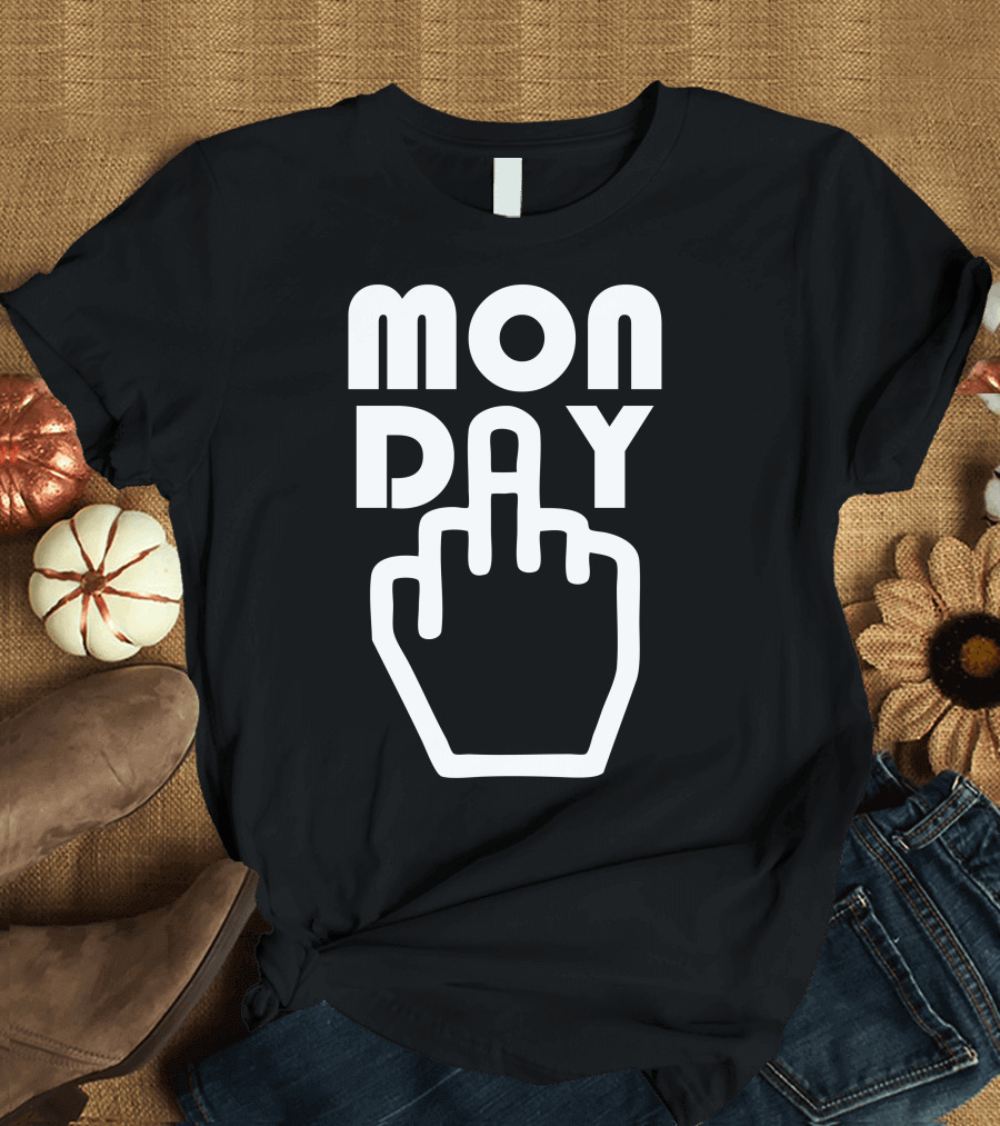 Monday Sucks Middle Finger Gesture T-Shirt