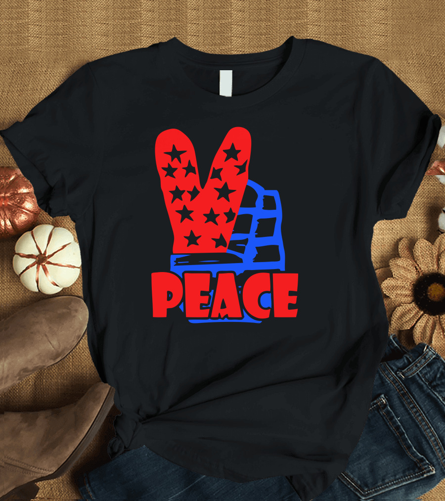 Peace Stars and Stripes Hand T-Shirt