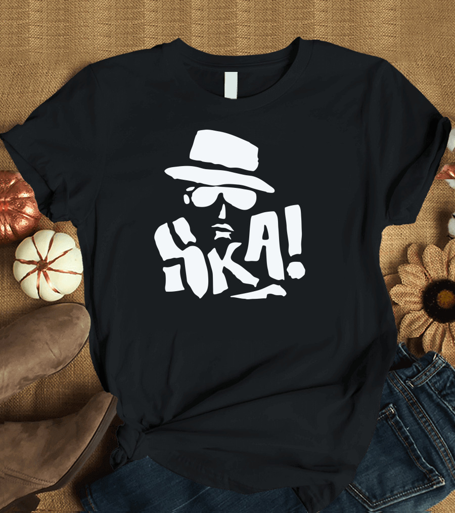 Ska Steampunk Hat Sunglasses Beard T-Shirt