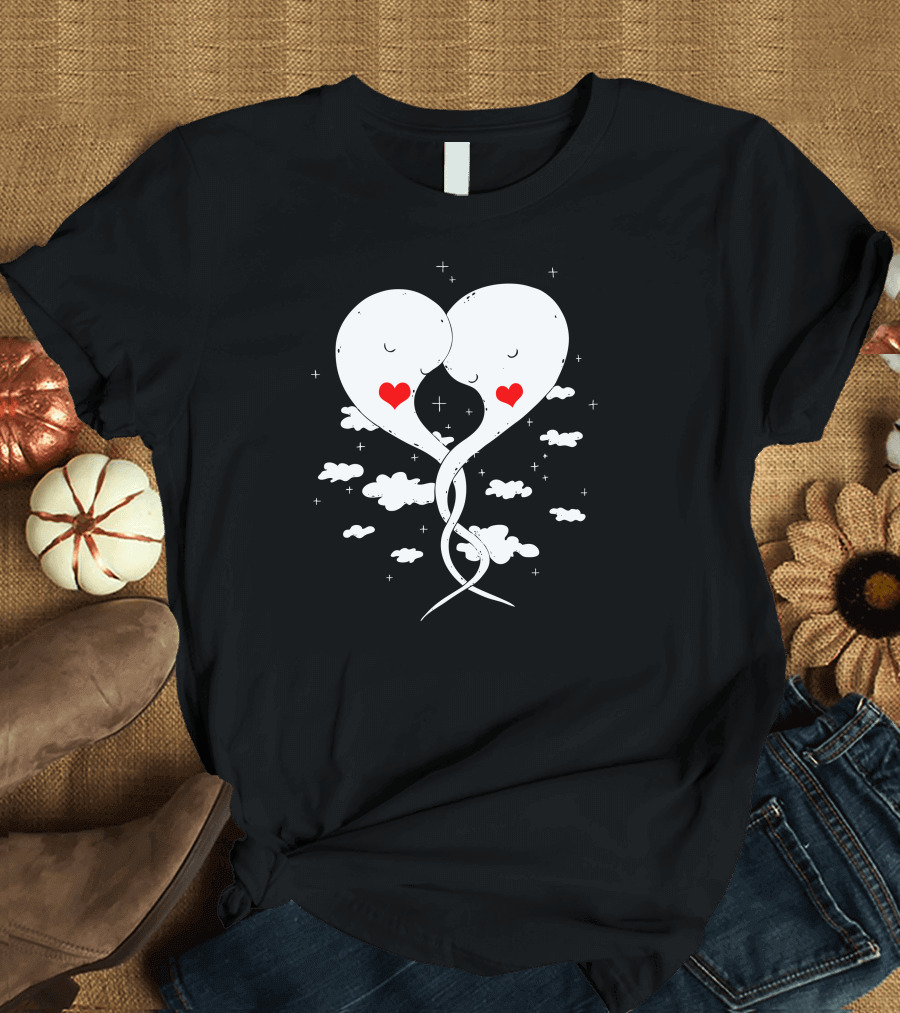 Soulmate Valentine Heart Balloons with Clouds and Stars T-Shirt