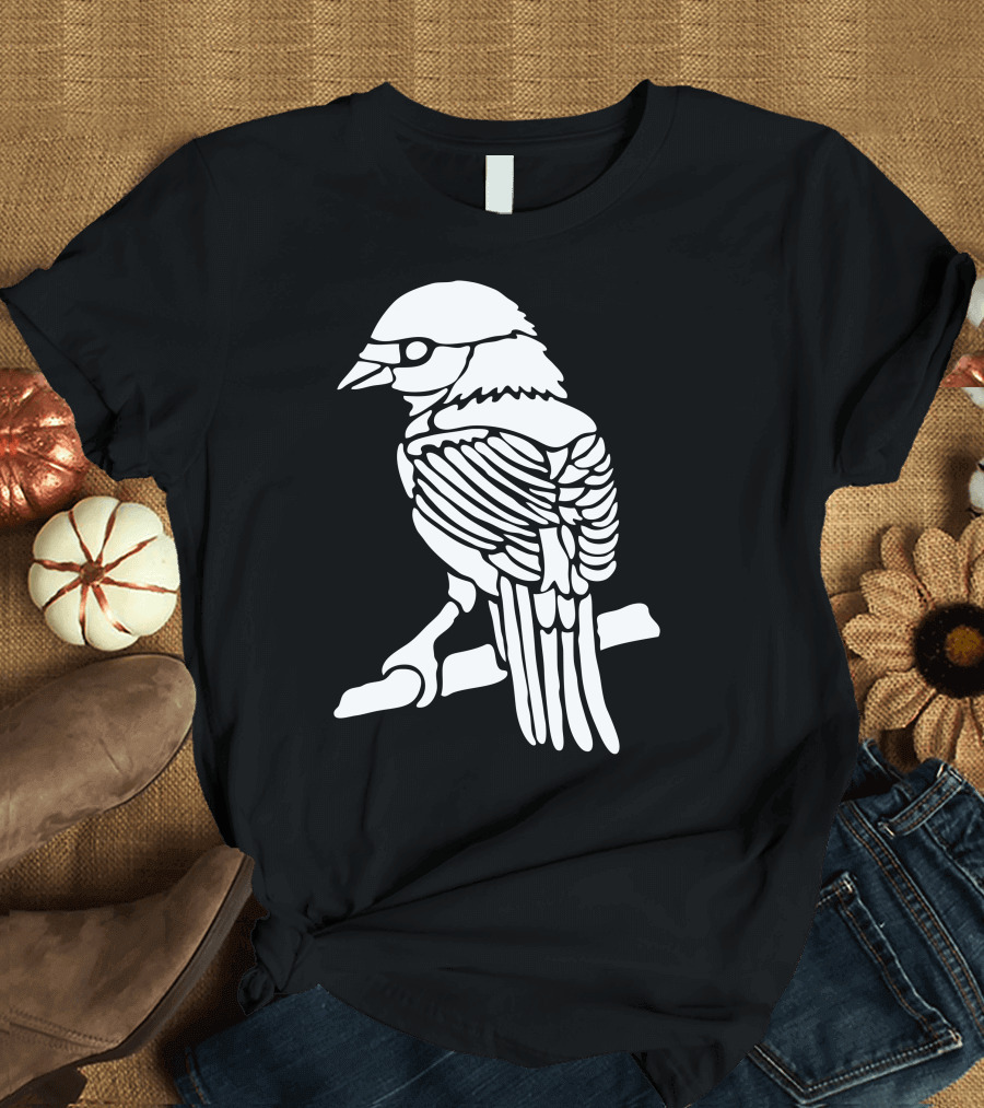 Sparrow Garden Bird Skeleton T-Shirt
