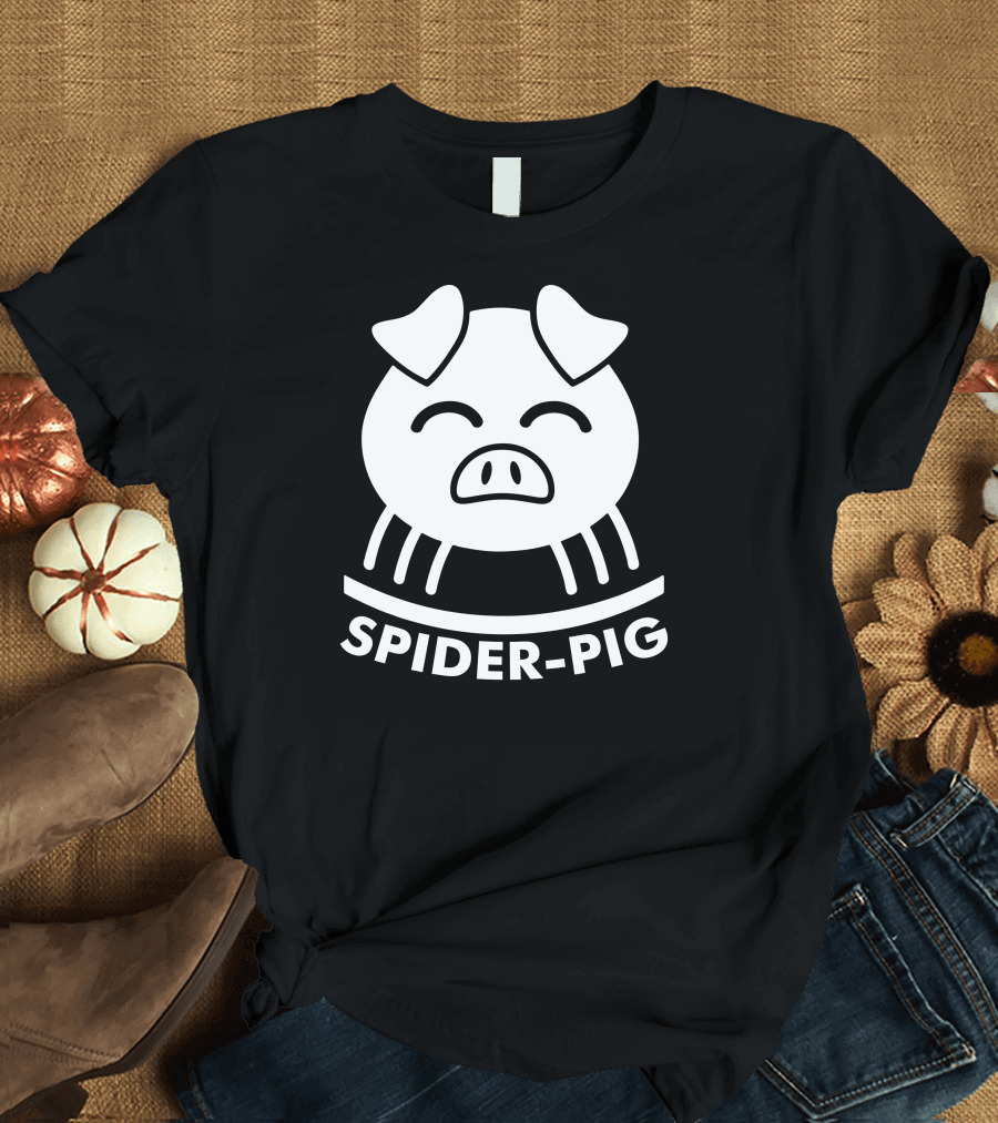 Spider-Pig Cartoon Pig Face T-Shirt