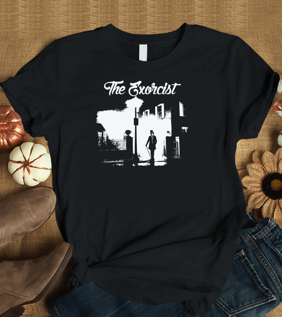 The Exorcist Movie Classic Scene 1973 Regan's House Shadowed Priest T-Shirt