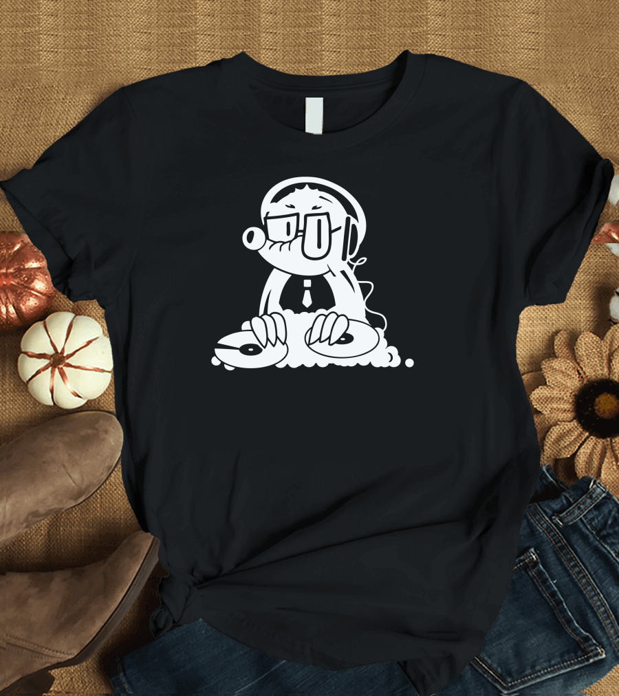 The Mole As A DJ with Headphones and Turntables T-Shirt
