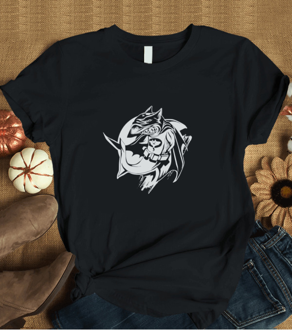T-Shirt: The Shark Knight Gotham Parody Cape Crusader Sharkman T-Shirt The Shark Knight Gotham Parody Cape Crusader Sharkman T-Shirt