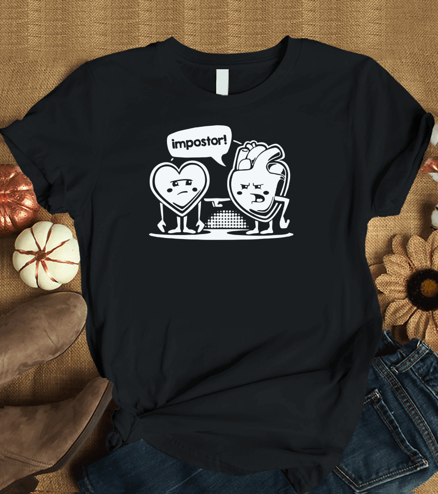 Impostor Valentines Day Hearts Confrontation T-Shirt