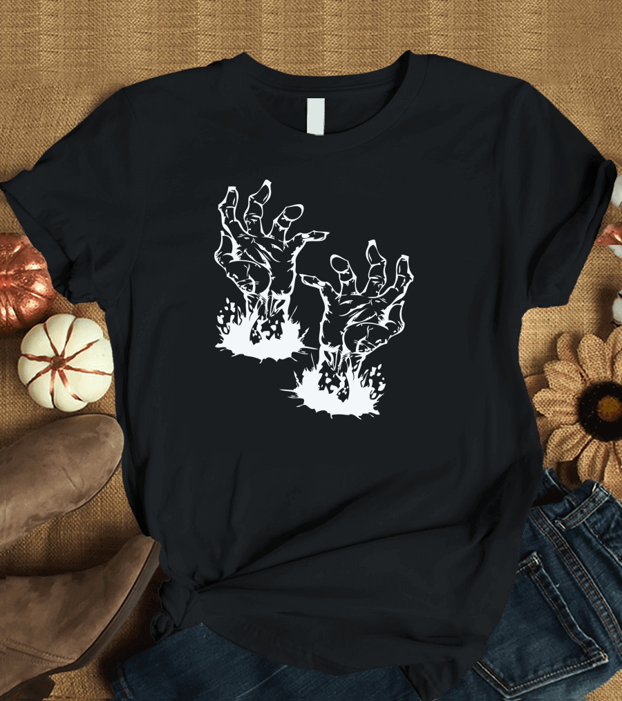 Zombie Culture Hand Rising from Ground Horror T-Shirt