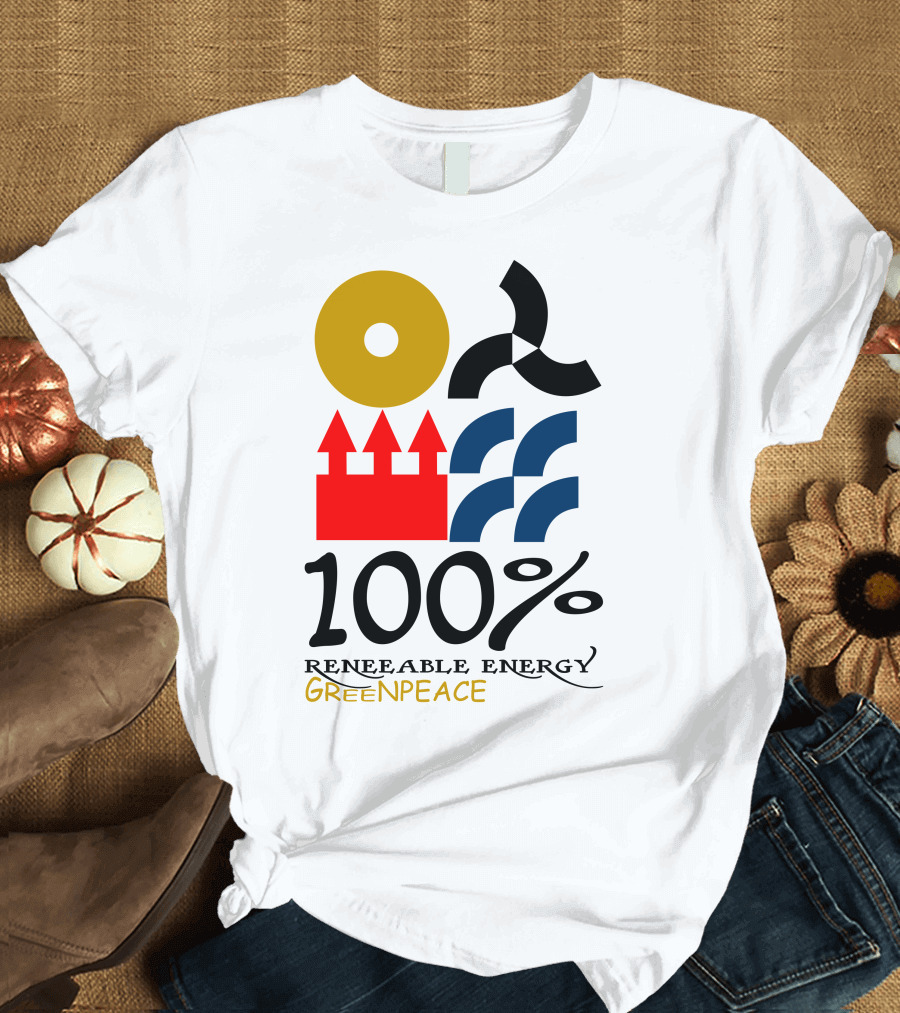 100 Renewable Energy Greenpeace Symbols T-Shirt