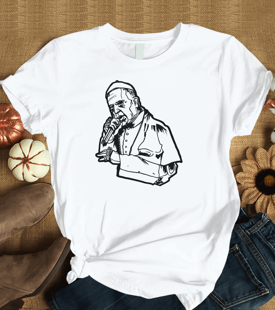 Popebars Papal Rap Icon Microphone Hip Hop Mashup T-Shirt