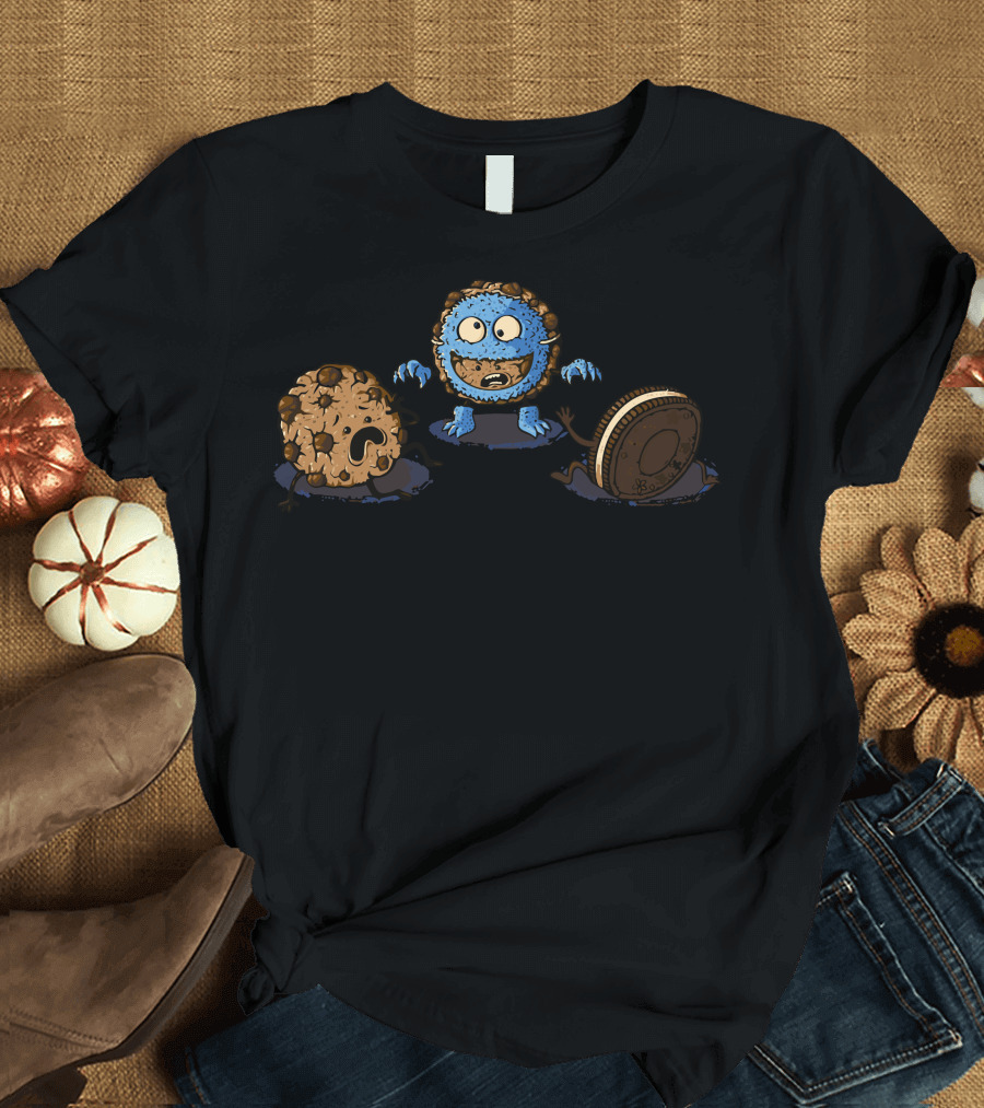 The Monster Cookie Chasing Oreo and Chocolate Chip T-Shirt