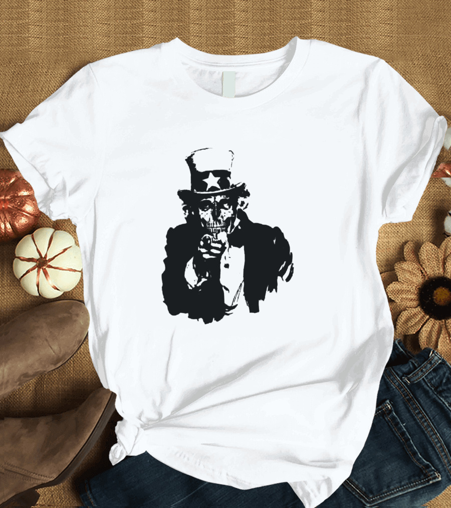 Uncle Corpse Skull Uncle Sam T-Shirt