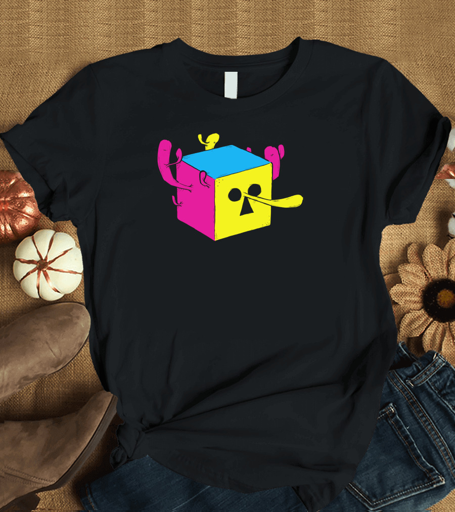 Cmyk Block Head Abstract Character T-Shirt