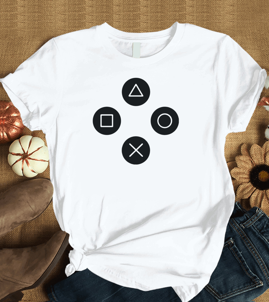 Cool Gamers Controller Joystick Iconic Button Symbols T-Shirt