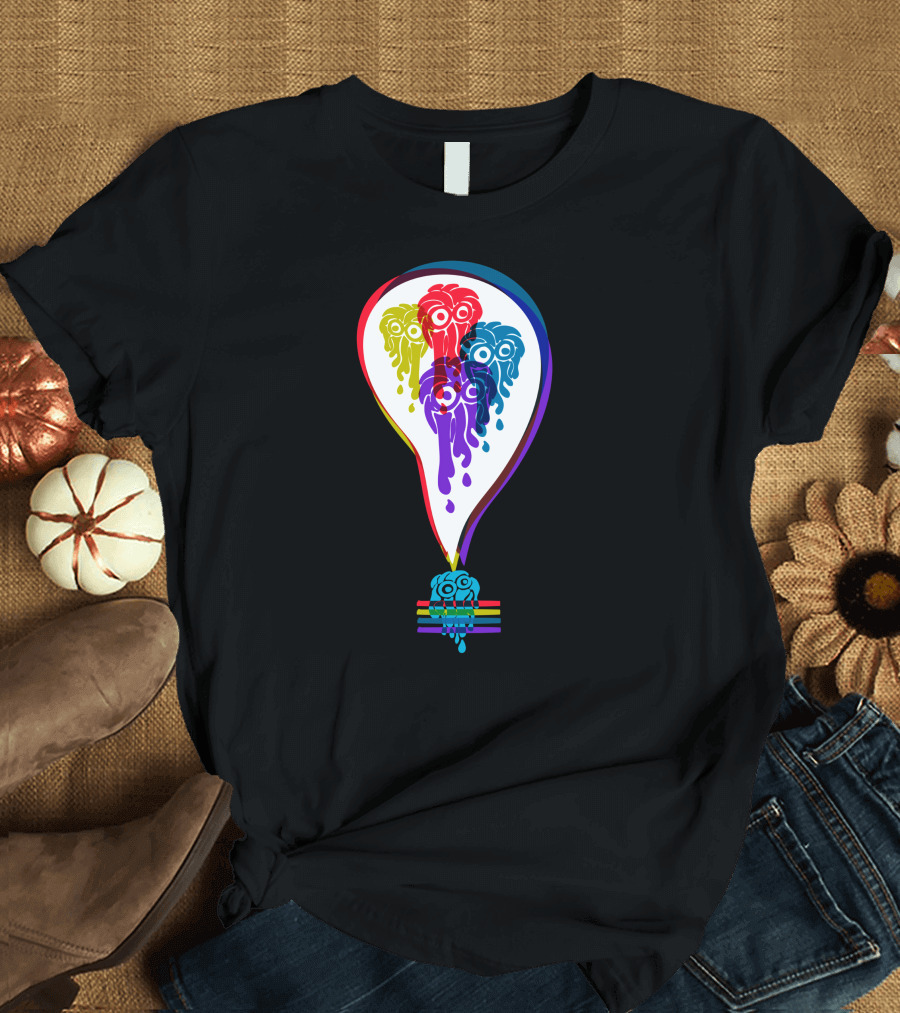 Monsters Creeps And Introspection Dripping Colorful Faces Balloon T-Shirt