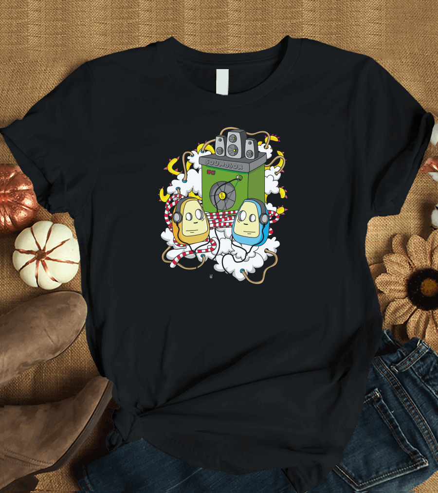 Soundbox Speaker Heads with Face Characters T-Shirt