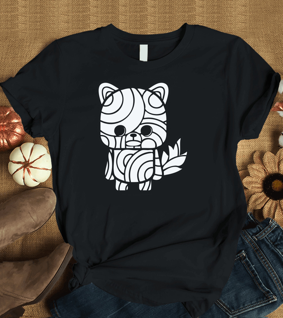 The Mummy Fox Cute Swirled Cartoon Figure T-Shirt