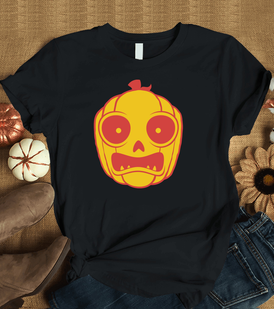 Frightened Jack O Lantern Pumpkin Face T-Shirt