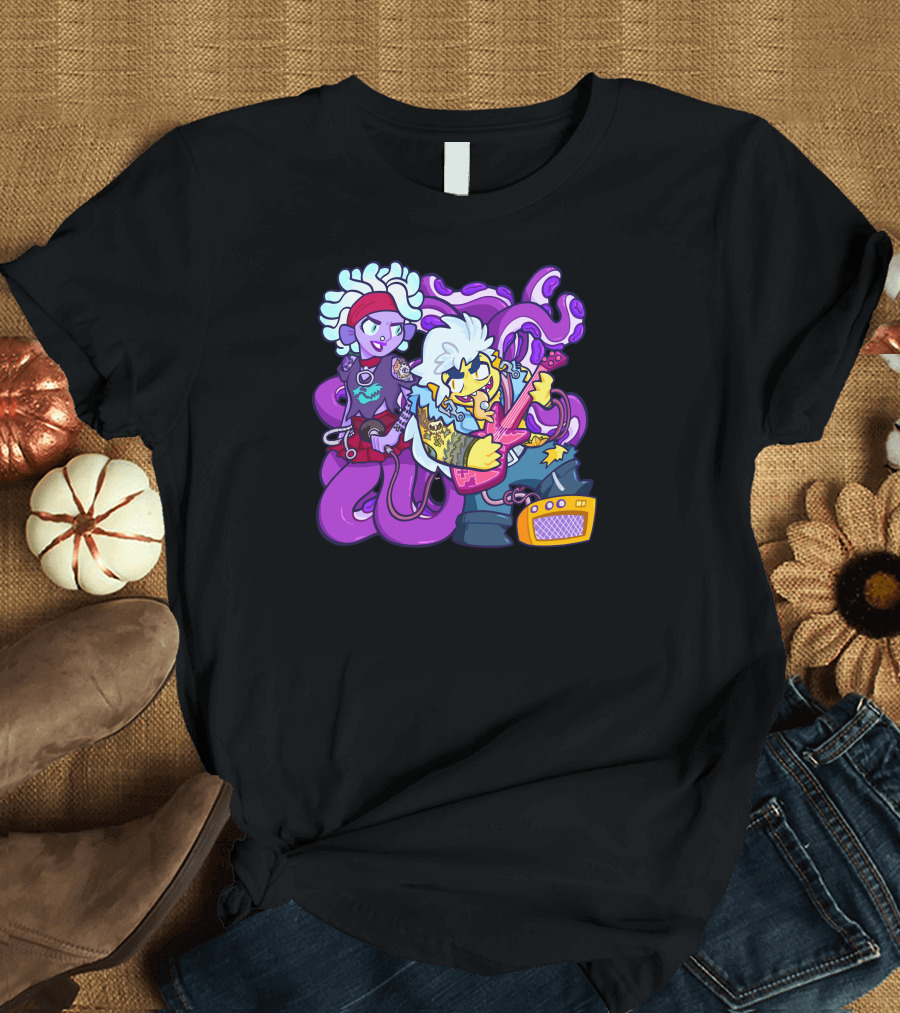 Punk Scylla Charybdis Rock Band Cartoon Novelty Mashup T-Shirt