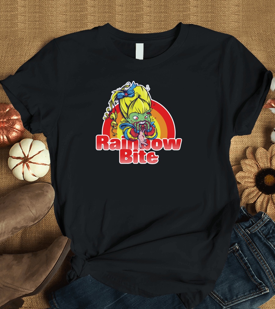 Rainbow Bite Zombie Girl Eating Rainbow T-Shirt