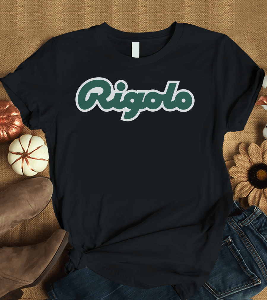 Rigolo Bold Script Green Outline T-Shirt