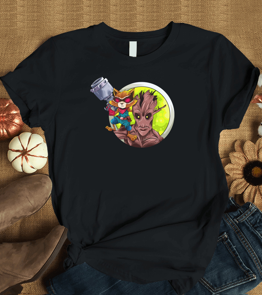 Rocket Raccoon and Groot Guardians of the Galaxy Duo T-Shirt
