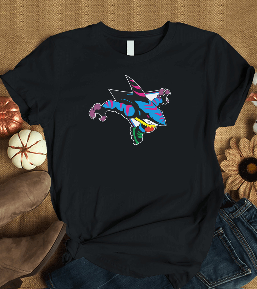 San Jose Street Sharks Cartoon T-Shirt