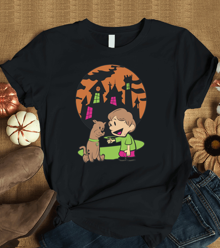 Shaggy N Scoob Mystery Haunted House Moonlit Adventure T-Shirt