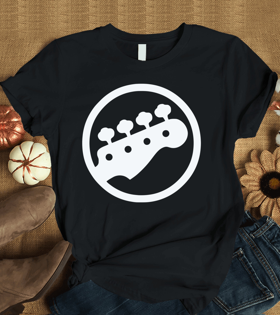 Bass Guitar Player Icon Headstock T-Shirt