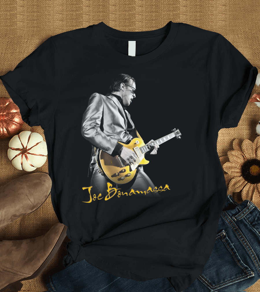 Joe Bonamassa Playing Gold Guitar T-Shirt