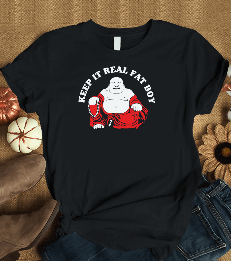 Keep It Real Fat Boy Laughing Buddha Red Robe Beads T-Shirt