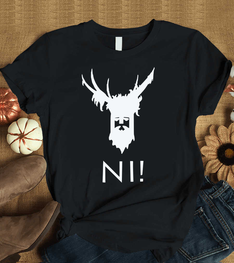 Knights Who Say Ni Monty Python Deer Antlers T-Shirt