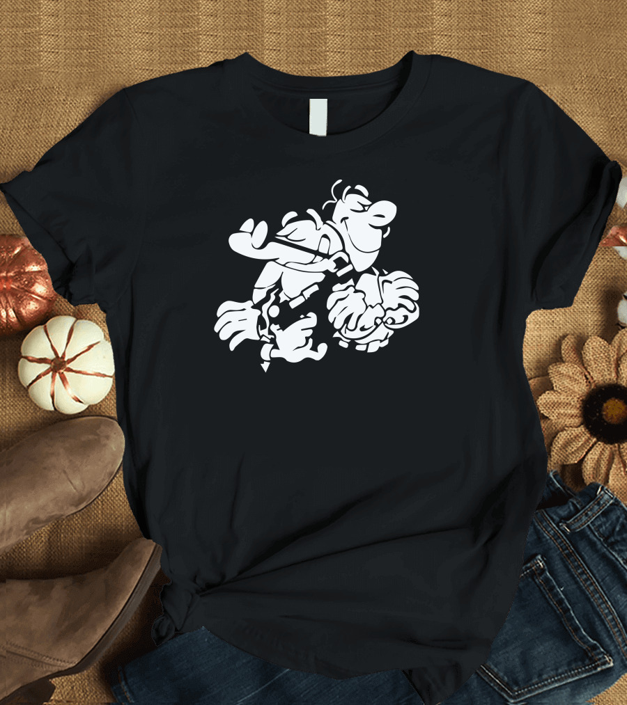 Mortadelo Y Filemon Black and White Cartoon Character T-Shirt