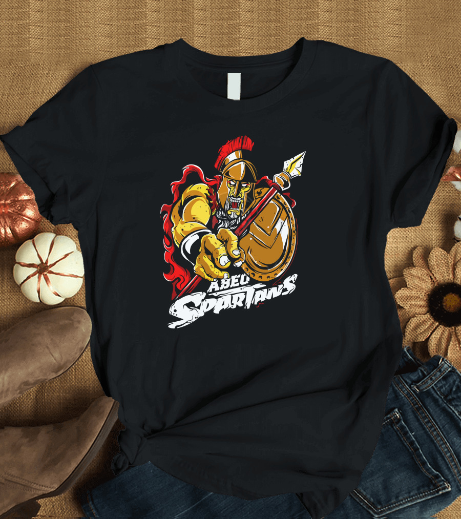 ABEO Spartans Spartan Warrior Spear and Shield T-Shirt