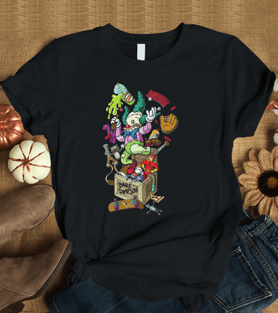 Bart Simpson Clown Chaos Box with Toy Mishmash T-Shirt