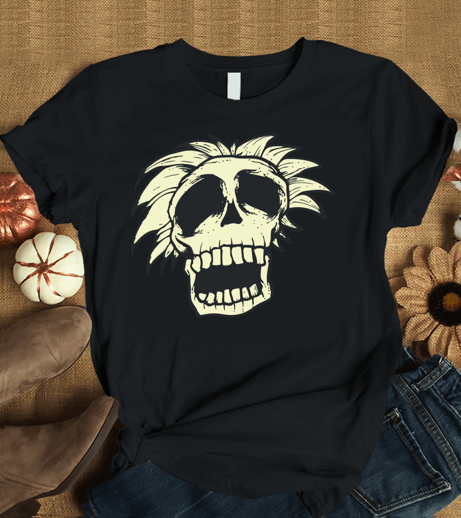 Intellectua Skull with Wild Hair T-Shirt