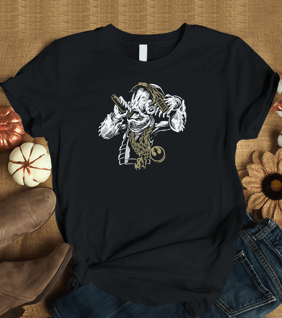 Rebel Rap Yoda with Mic and Gold Chains T-Shirt
