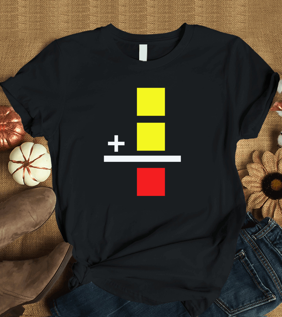 Funny Soccer Penalty Equation Yellow Plus Red Card T-Shirt
