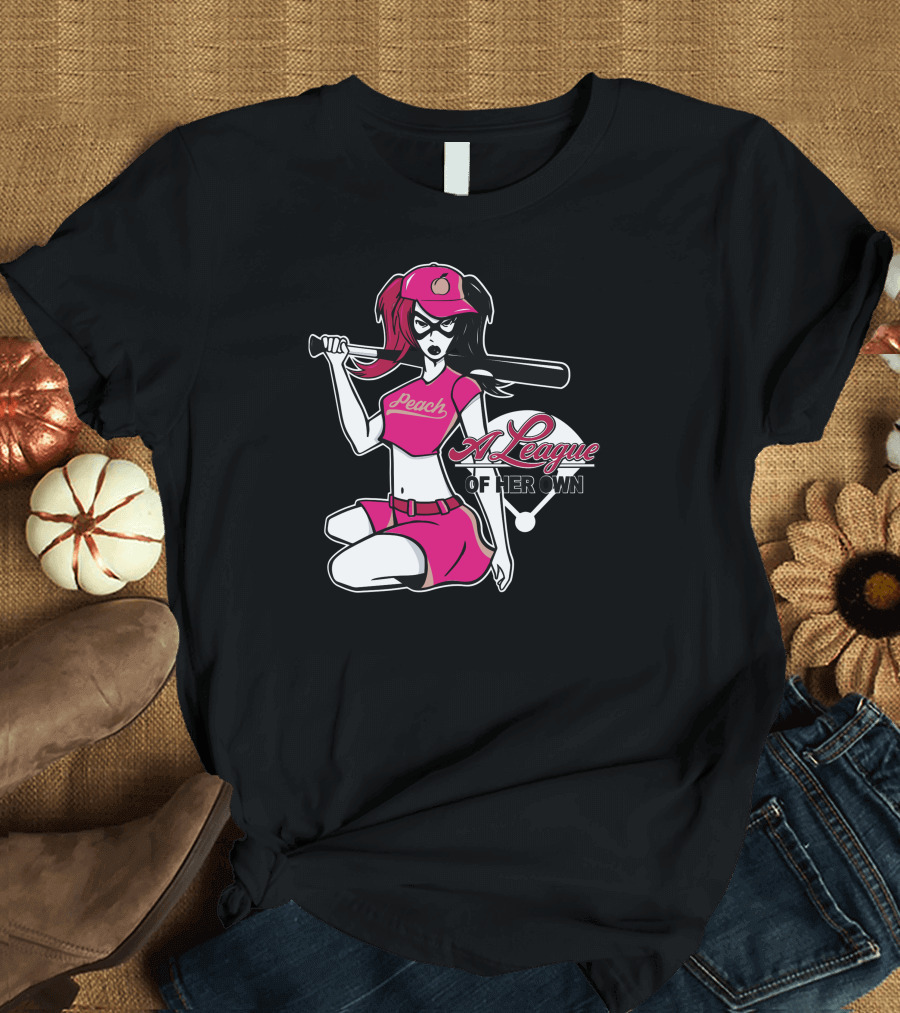Peach A League Of Her Own Baseball Girl T-Shirt