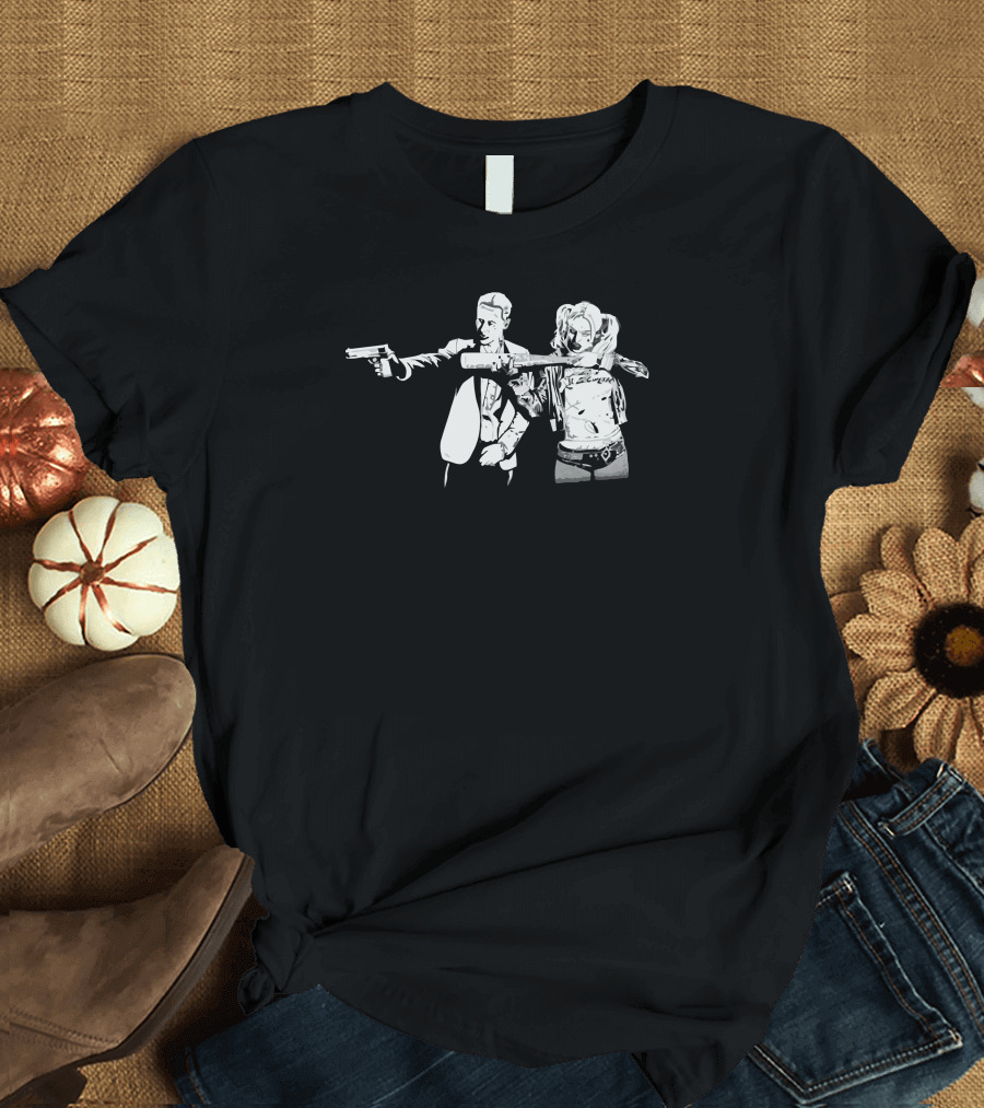 Suicide Fiction Pulp Style Characters with Guns T-Shirt