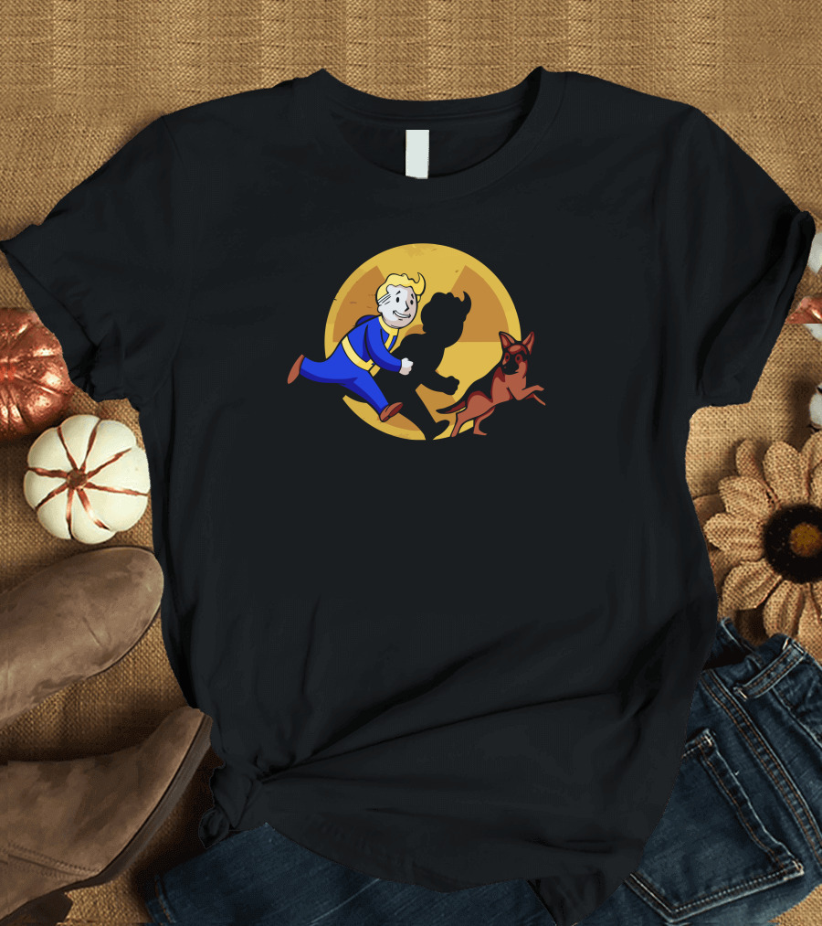 The Adventures Of Vault Bout Dog Companion in Post-Apocalyptic Quest T-Shirt