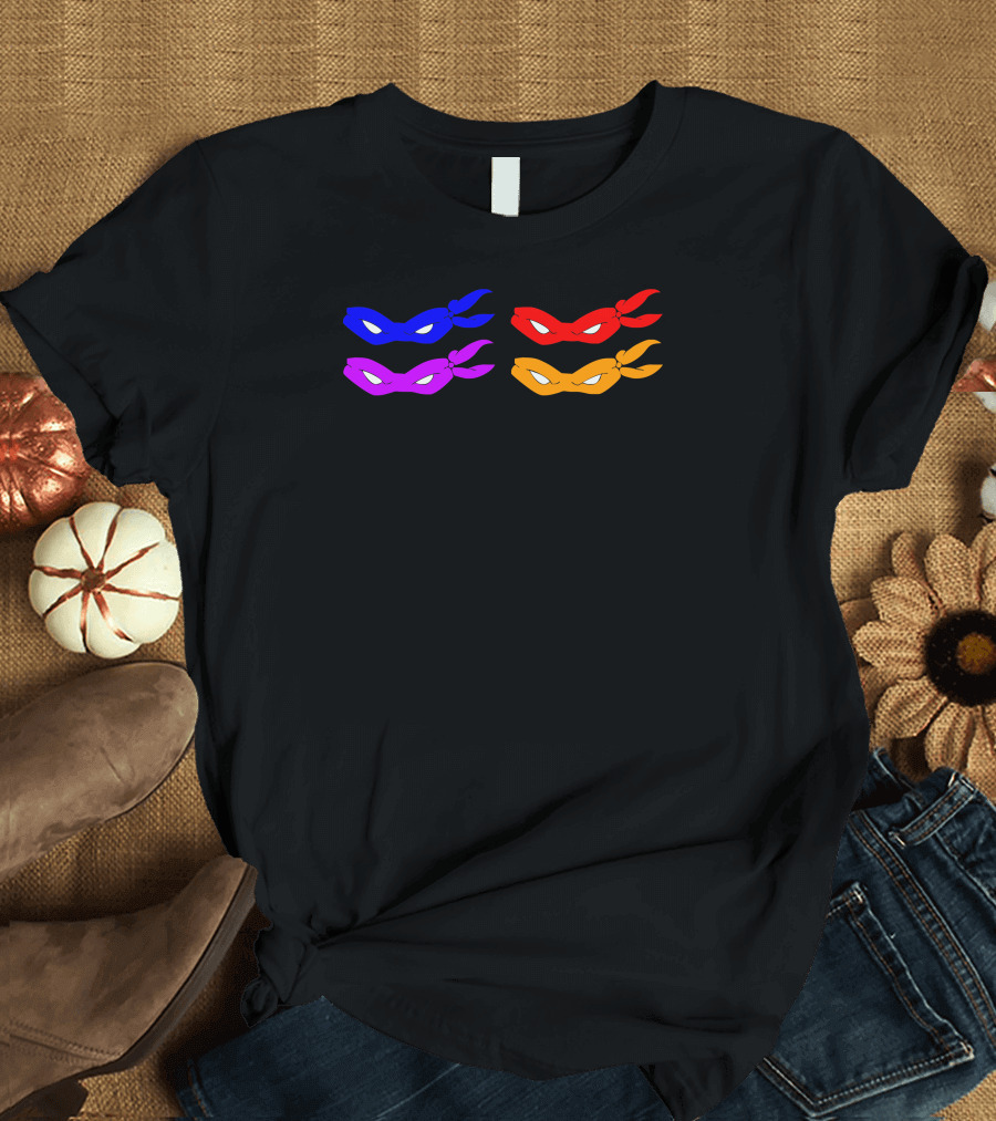 Tmnt Teenage Mutant Ninja Turtles Masks Blue Red Purple Orange T-Shirt