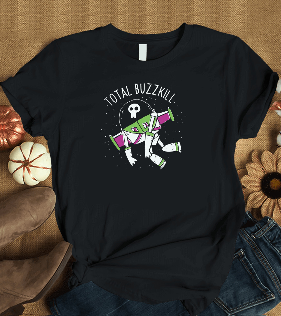 Total Buzzkill Skeleton Space Ranger Floating Halloween T-Shirt